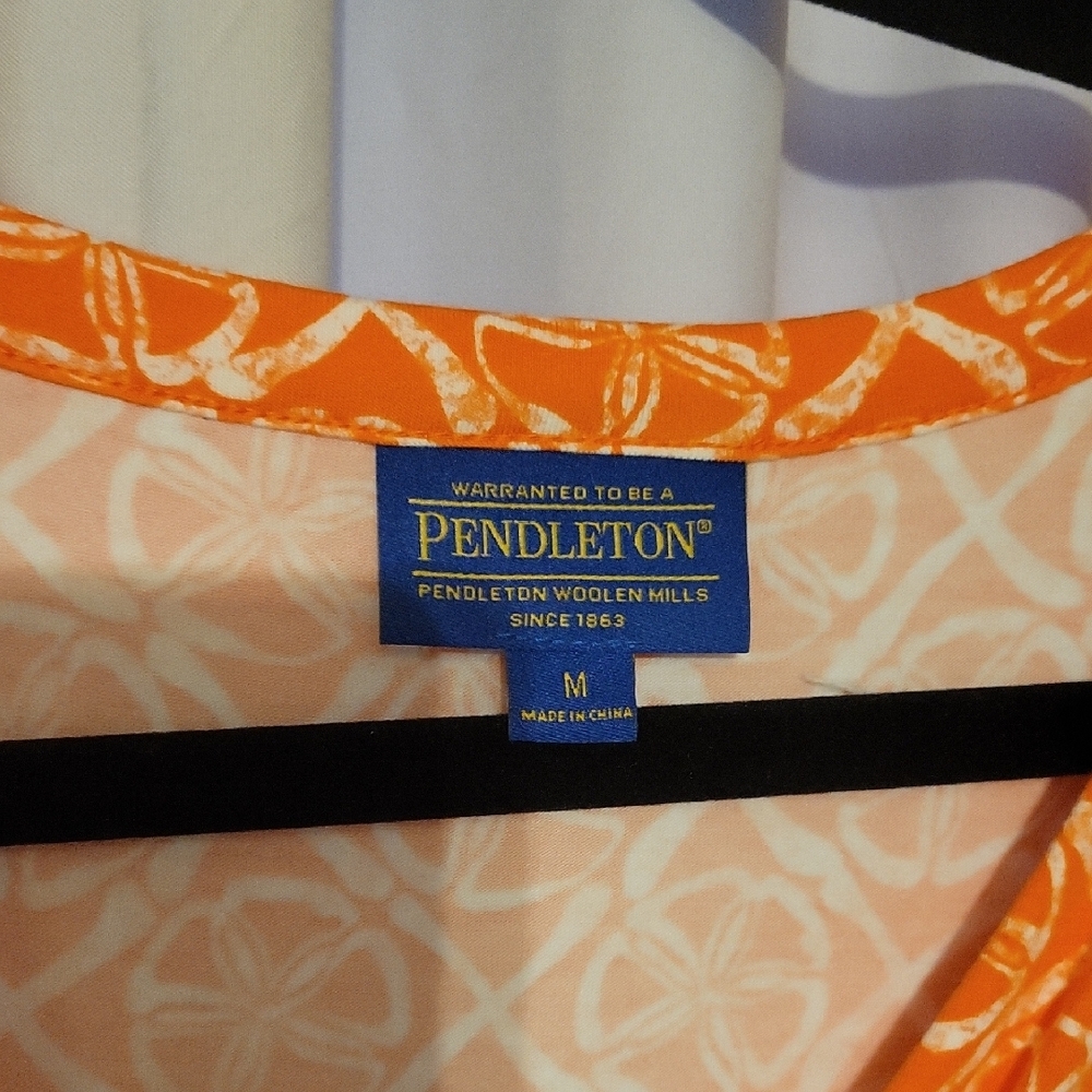 Pendleton Orange Patterned Long Sleeve Dress - image 2